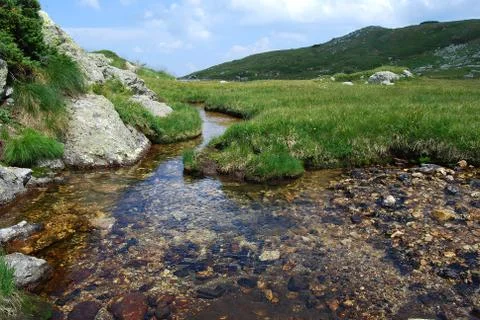 High mountain spring waters Stock Photos