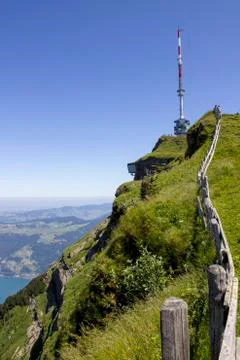 High mountain with transmitter Foto stock