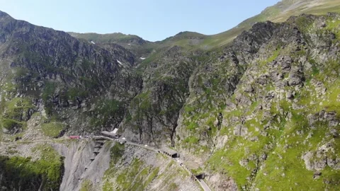 High mountain view and Transfagarasan road in Carpathian mountains Stock Footage 194532018