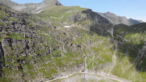 High mountain view and Transfagarasan road Stock Footage 194532803