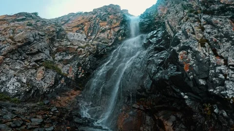 High mountain waterfall Stock-Footage 317687503