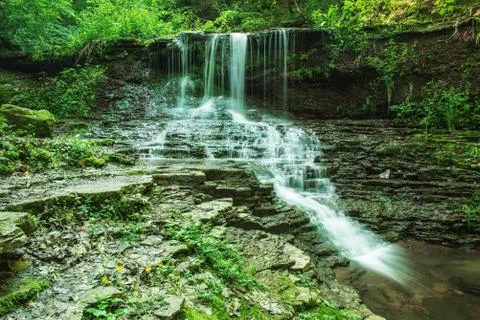 High mountain waterfall Stock-Fotos