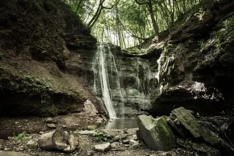 High mountain waterfall Stock-Fotos