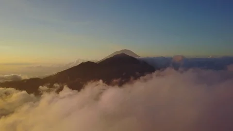 High Mountains and Clouds - Wide View - Bali 2 Stock Footage 114031634