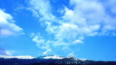 High mountains and sky with clouds. Видео 66538077