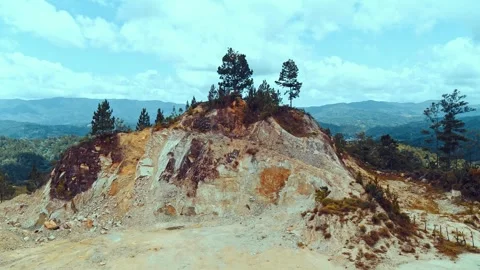 High mountains with cliffs in the foreground. Country road in the mountains. Stock Footage 286356752