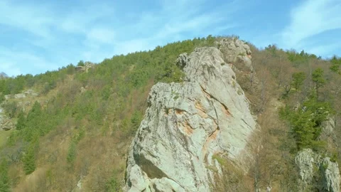 High mountains covered with grass and forest in sunny weather. Pushkin Pass. Stock Footage 254454008
