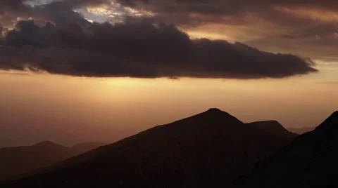 High Mountains Dramatic Sunset Timelapse 4K Stock Footage 67397413