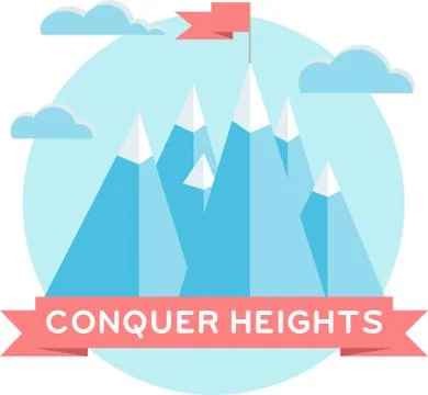 High mountains. Flat design Stock Illustration
