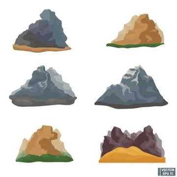 High mountains set. Stockillustratie