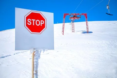 High mountains warning sign Fotos Stock
