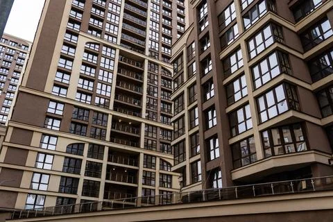 High, multi-storey, multi-entrance house in Minsk Stock Photos