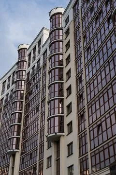 High, multi-storey, multi-entrance house in Minsk Stock Photos