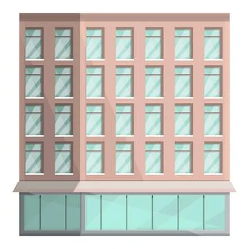 High multistory icon cartoon vector. Building elevation Ilustración de archivo