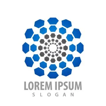 High nano technology molecule concept design. Symbol graphic template element Stock Illustration