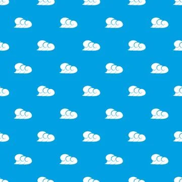 High ocean wave with foam pattern vector seamless blue Illustrazione stock