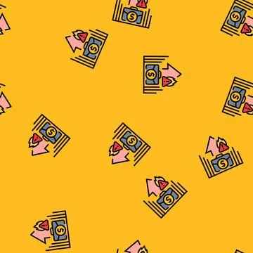 High operational costs vector seamless pattern Stock Illustration