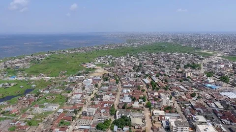 High over Cotonou university Stock Footage 87029420