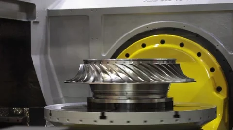 High-performance 5-axis CNC machining centre Stock Footage 64085503
