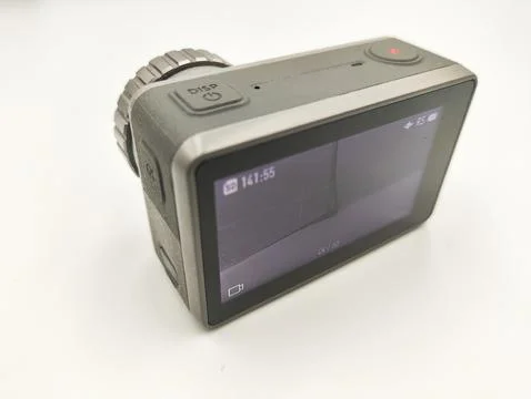 High-Performance Action Camera on White Background: Versatile Device for Ca.. Stock Photos