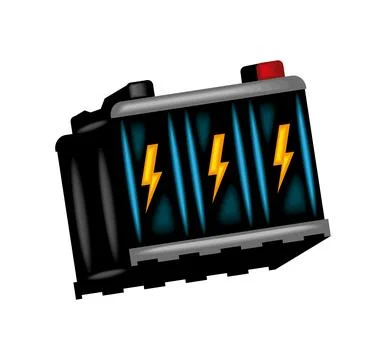 High performance battery car Stock Illustration