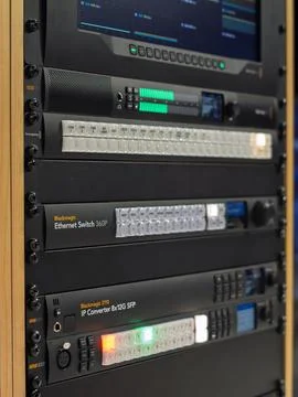 High-Performance Blackmagic Ethernet Switch for Broadcast Connectivity Stock Photos