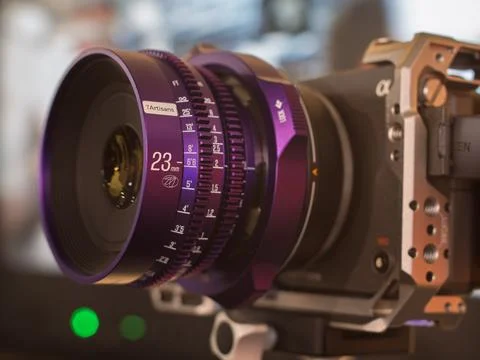 High-Performance Camera Lens for Professional Filmmaking Stock Photos