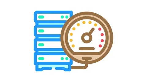 High performance computing color icon animation Stock Footage 327259013