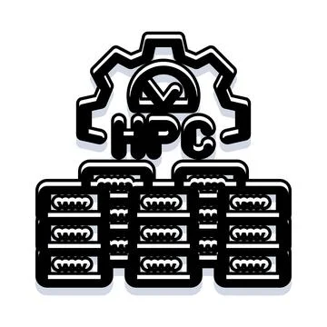 High performance computing data center server management Stock Illustration