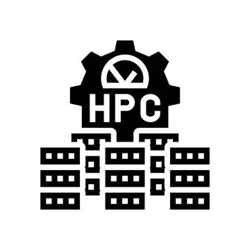 High performance computing glyph icon vector illustration Stock Illustration