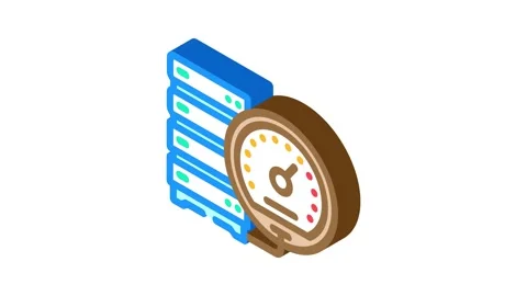 High performance computing isometric icon animation Stock Footage 327279686