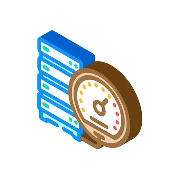 High performance computing isometric icon vector illustration Stock Illustration