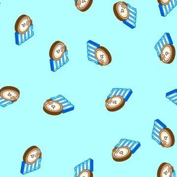 High performance computing isometric icon seamless pattern Stock Illustration