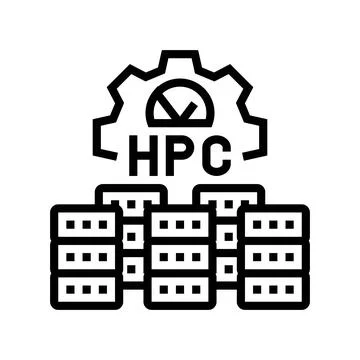 High performance computing line icon vector illustration Stock Illustration