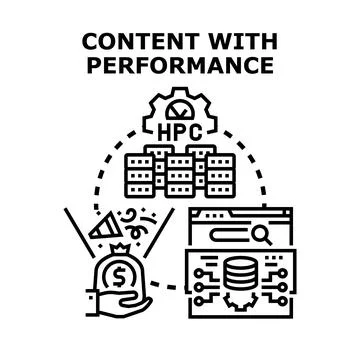High performance computing optimizing content generating profit Stockillustratie