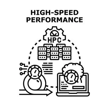 High performance computing optimizing data processing speed イラスト素材