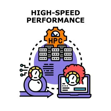 High performance computing optimizing data processing speed 库存插图