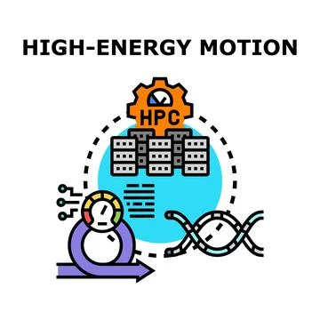 High performance computing processing data for scientific research Stock Illustration