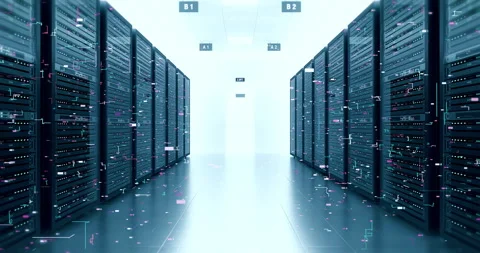 High Performance Computing Servers in Modern Data Center 4K. Stock Footage 329053601