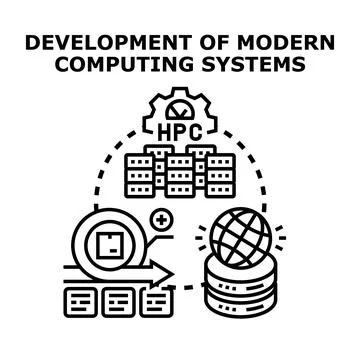 High performance computing system development concept Stock Illustration