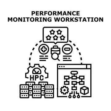 High performance computing system monitoring and optimization Stock Illustration