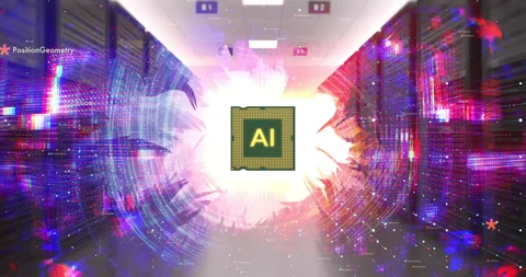 High performance computing using modern AI chip processor. Stock Footage 332424721