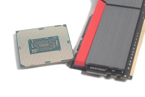 High performance DDR4 computer memory RAM and Central processing unit CPU pro 스톡 사진