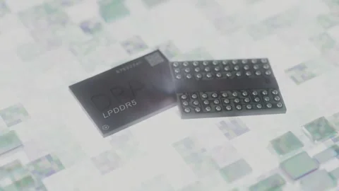 High-Performance DDR5 DRAM Memory Chip Display, Advanced Technology Component Stock Footage 313018902