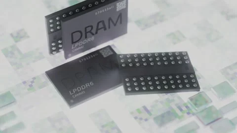 High-Performance DDR6 DRAM Memory Chip Display, Advanced Technology Component 库存影片 313018904
