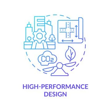 High-performance design blue gradient concept icon Stock Illustration