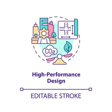 High-performance design concept icon Stock Illustration