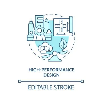High-performance design turquoise concept icon Stock Illustration