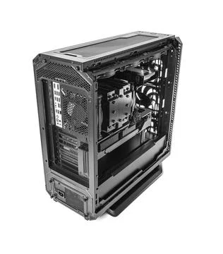 A high-performance desktop PC build showcasing internal components Stock Photos