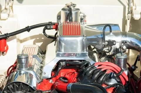High performance engine bay Stock Photos
